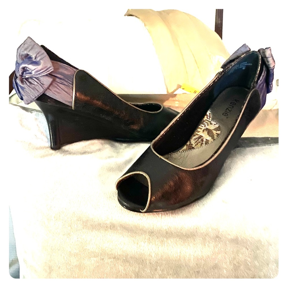 New kenzie blink black leather wedge 7.5
